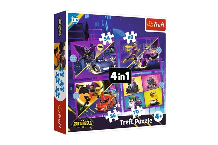 PUZZLE 4w1 Poznaj Batwheels /Warner 34658