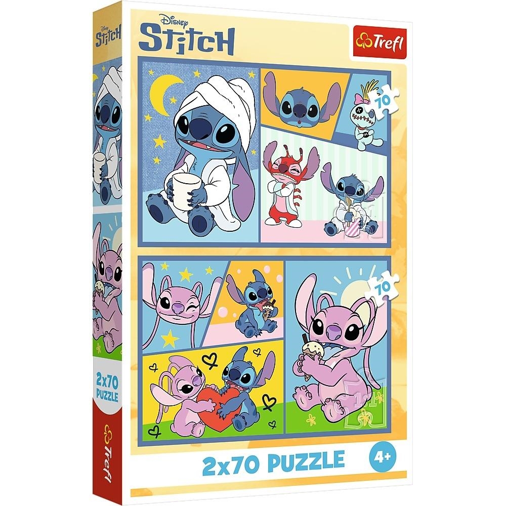 PUZZLE 2x70 Ze Stitchem nie ma nudy 34444