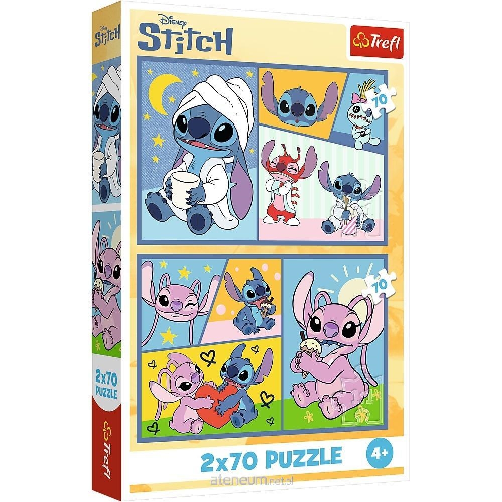 PUZZLE 2x70 Ze Stitchem nie ma nudy 34444