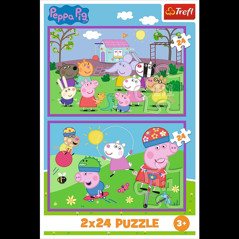 PUZZLE 2x24 Peppa na placu zabaw 34435