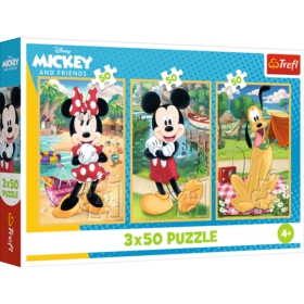 PUZZLE 3x50 Myszki na wakacjach /Disney 34881