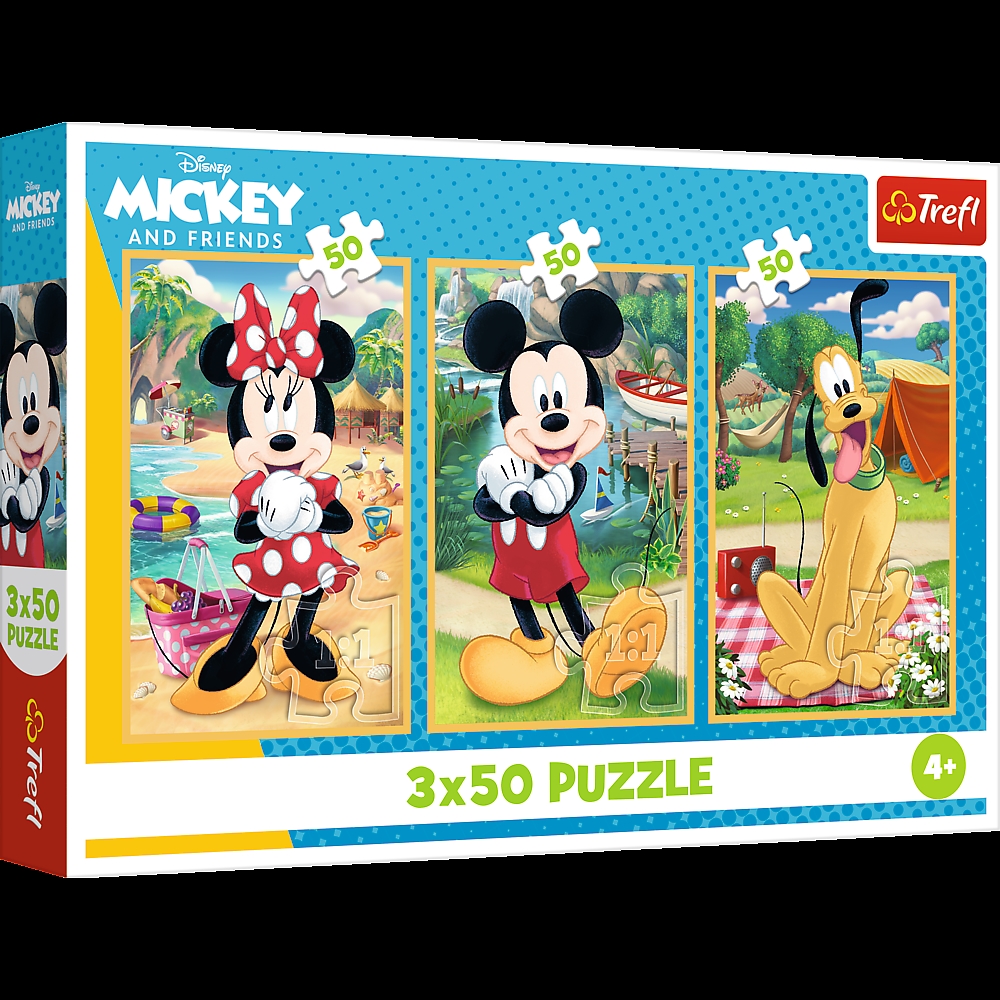 PUZZLE 3x50 Myszki na wakacjach /Disney 34881