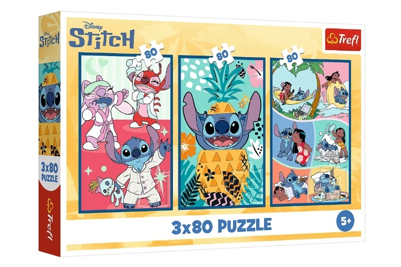 PUZZLE 3x80 Świat Stitcha/Disney Lilo_Stitch 34885