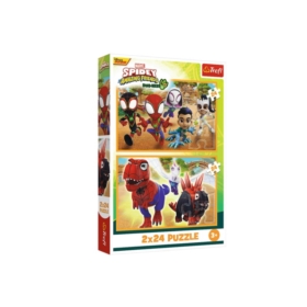 PUZZLE 2x24 Spidey i dinozaury 34432
