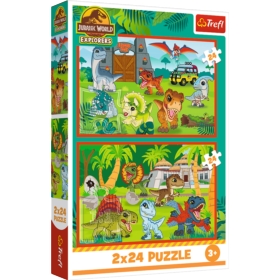 PUZZLE 2x24 Małe dinozaury / JurassicWorld 34437