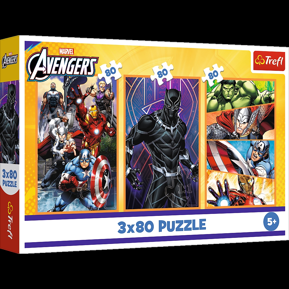 Puzzle - 3x80 - Dni pełne akcji - Disney Marvel Th