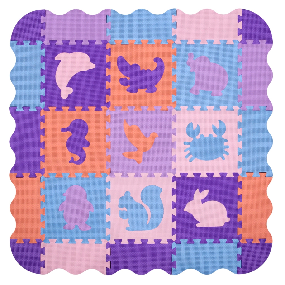 Mata puzzlowa 9 elem.30x30 fiolet kojec 34351