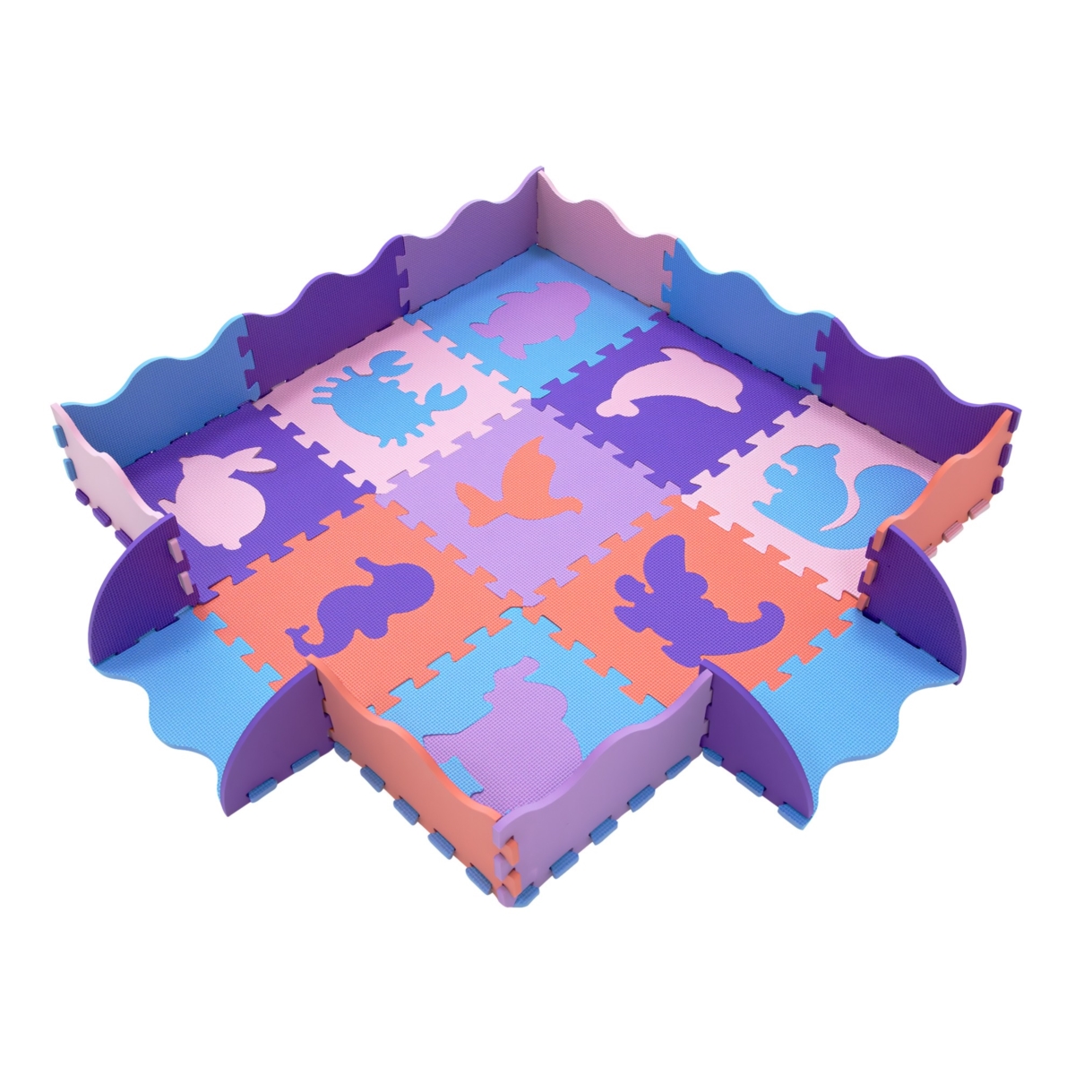 Mata puzzlowa 9 elem.30x30 fiolet kojec 34351