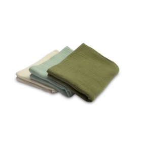 SENSILLO PIELUCHY MUŚLINOWE GŁADKIE ZIELONE 3 SZT