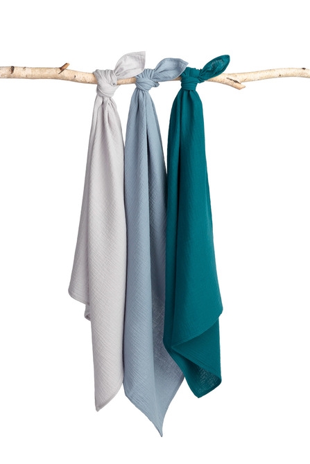 SENSILLO PIELUSZKI MUŚLINOWE NIEBIESKIE 3 SZT