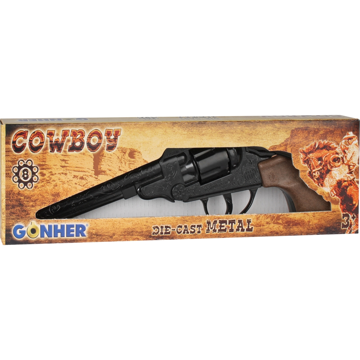 GONHER rewolwer kowboja metalowy 8nab 88/6 08864