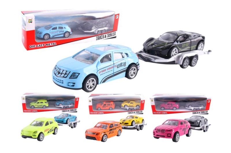 Pojazd metal samochód z lawetą auta 09008