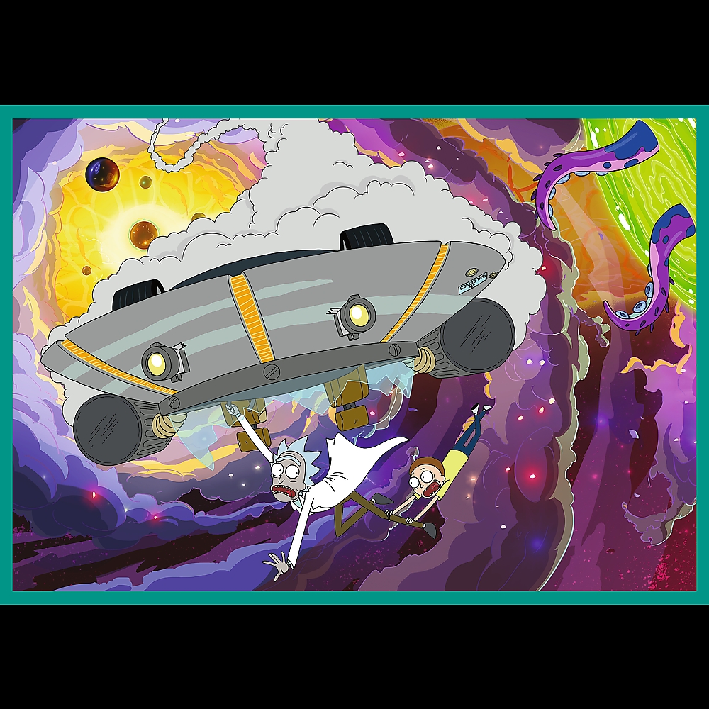 PUZZLE 4x250 Zakręcony świat Ricka_Morty_ego 13338