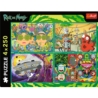 PUZZLE 4x250 Zakręcony świat Ricka_Morty_ego 13338