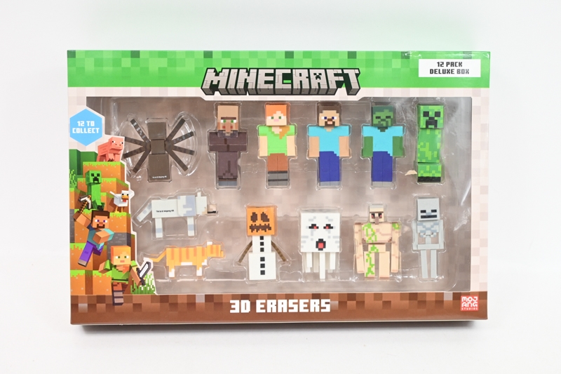 MINECRAFT 3D Erasers 12pack DeluxeBox 10951