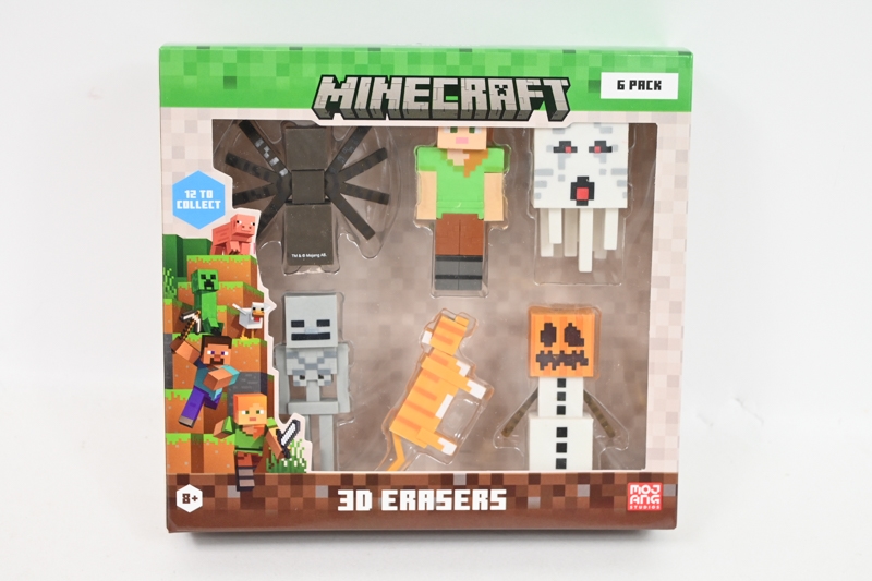 MINECRAFT 3D Erasers 6pack DeluxeBox B 14270
