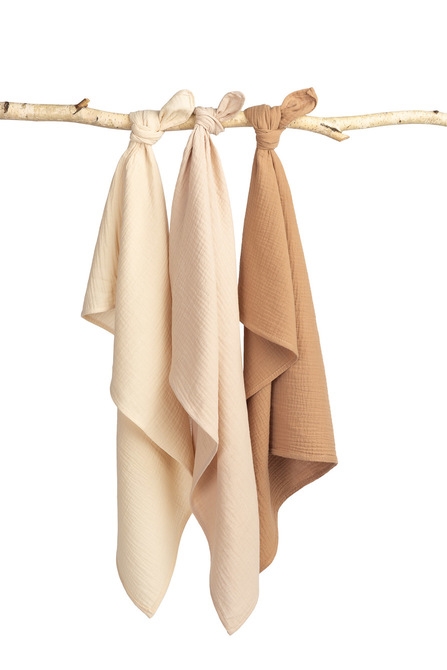 SENSILLO PIELUCHA MUŚLINOWA BRĄZOWA 3 SZT