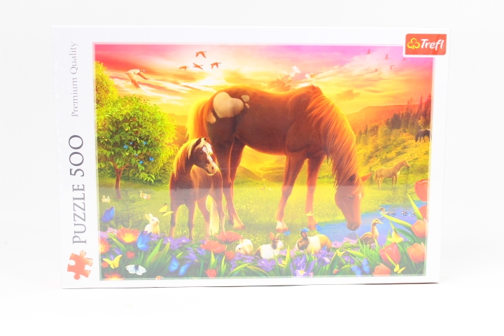 PUZZLE 500 Konie na łące 37451