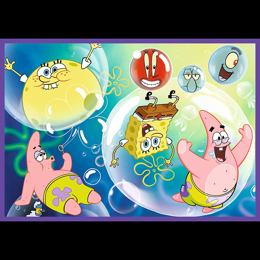PUZZLE 4x250 Szalony świat Sponge Boba 13342