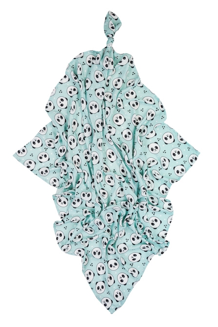 BOCIOLAND PIELUSZKA BAMBUSOWA 75X75 PANDA MIĘTA