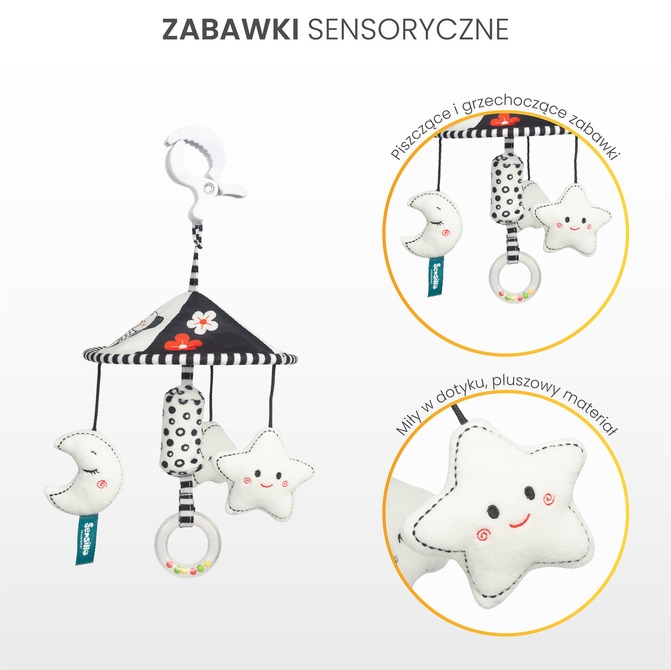 BLACK&WHITE KARUZELA DO WÓZKA GWIAZDKA