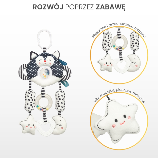 BLACK&WHITE ZABAWKA PODRÓŻNA KOTEK