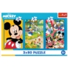 PUZZLE 3x80 Ekipa Myszki Miki /Disney 34887