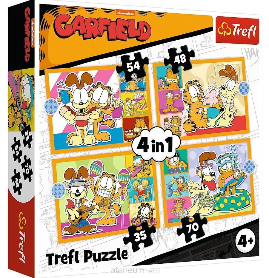PUZZLE 4w1 Garfield kocha lazanię /Garfield 34673