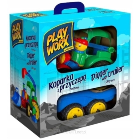 Koparka w kolorowym pudełku