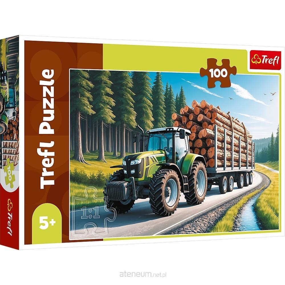 Puzzle 100 Ciągnik leśny TREFL
