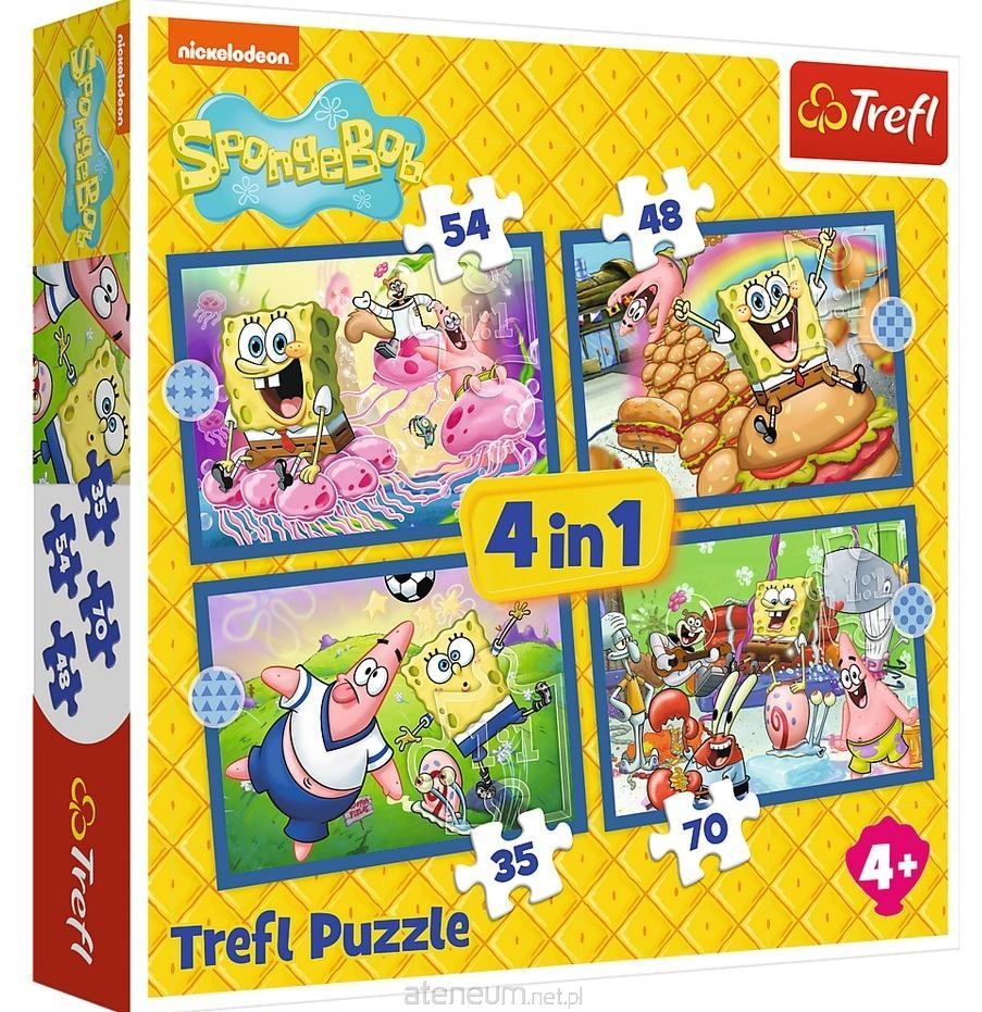Trefl Puzzle 4w1 Podwodne życie SpongeBoba 34674
