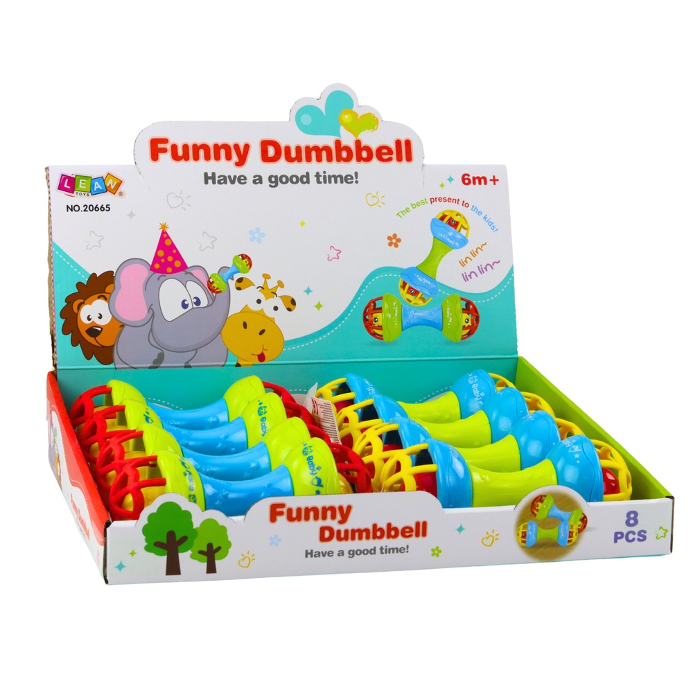 Grzechotka gryzak dla niemowląt hantelek kolorowy