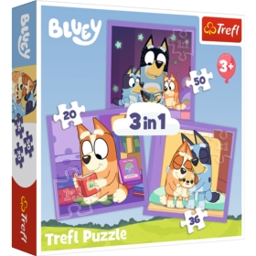 PUZZLE 3w1 Poznaj Bluey /BBC Bluey 34895