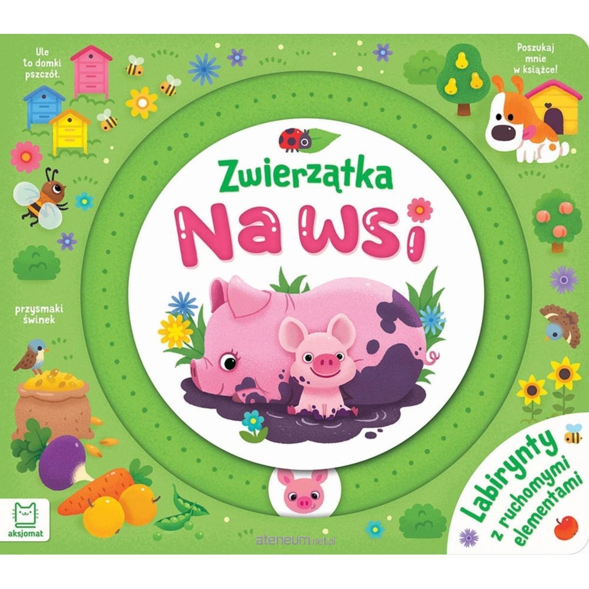 Zwierzątka na wsi. Labirynty z ruchomymi elemen.