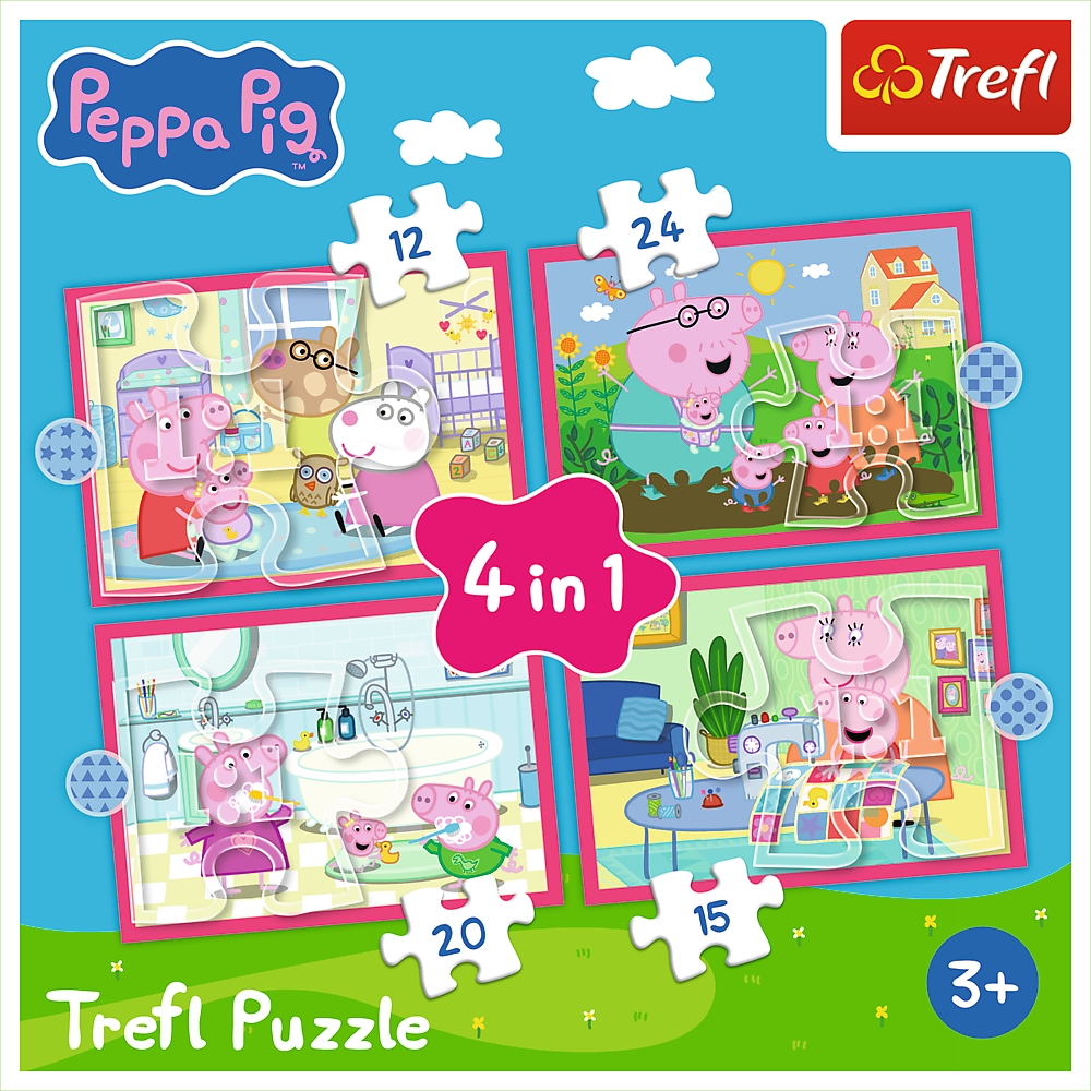 Puzzle 4w1 Peppa uwielbia przygody 34672