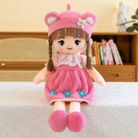 Lalka Szmacianka Miękka Pluszowa Różowa Sukienka C