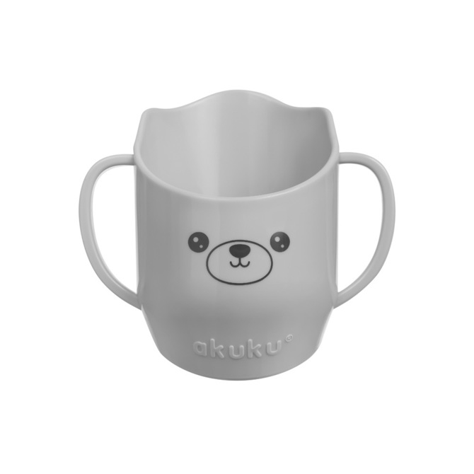 A0695 KUBEK POCHYŁY DO NAUKI PICIA SZARY