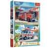 Puzzle 2x24 Wóz strażacki i karetka 34447
