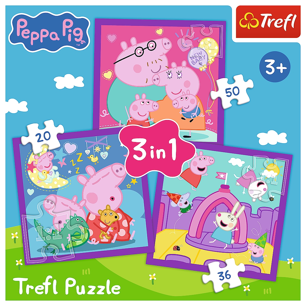 Puzzle 3w1 Zwyczaje świnki Peppy 34893