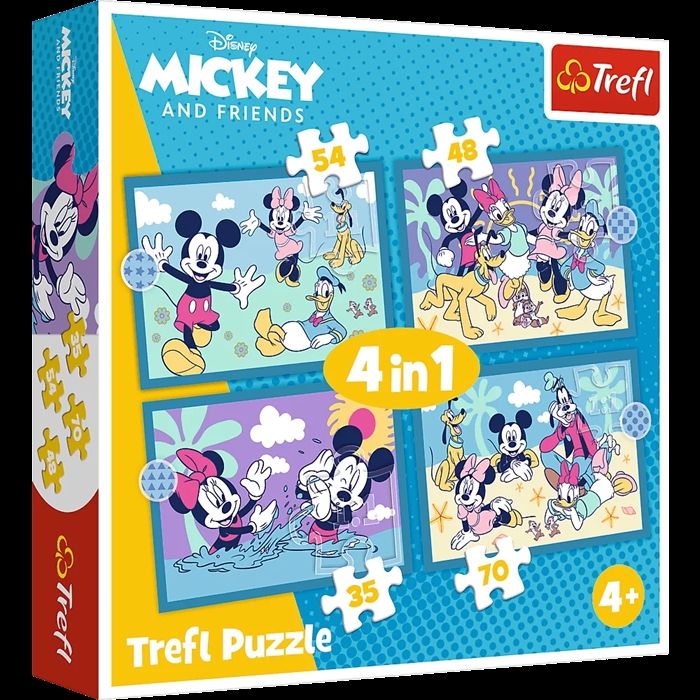 Puzzle 4w1 Zabawne zdarzenia Myszki Miki 34669