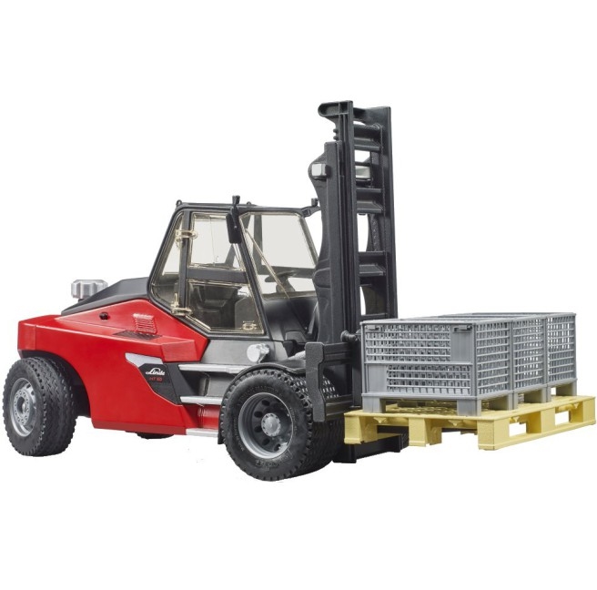 BRUDER wózek widłowy Linde HT160+paleta+kosz 02513