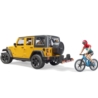 BRUDER Jeep Wrangler Rubico+rower górski+fig 02543