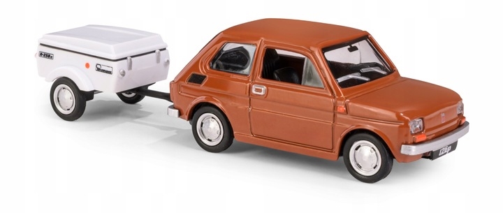 Fiat 126p + przyczepa Niewiadów Krótka brązowy