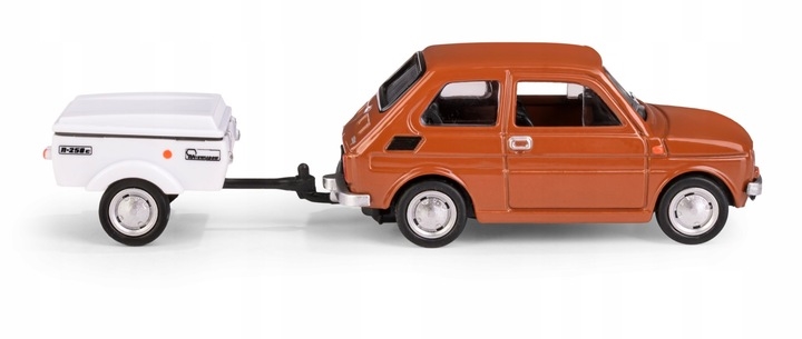 Fiat 126p + przyczepa Niewiadów Krótka brązowy