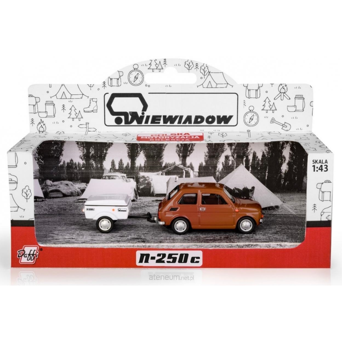 Fiat 126p + przyczepa Niewiadów Krótka brązowy