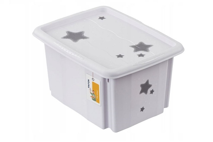 KEEEPER skrzynka z pokrywką15L Stars biały 81909