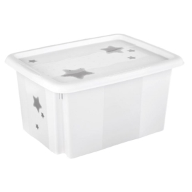 KEEEPER skrzynka z pokrywką15L Stars biały 81909