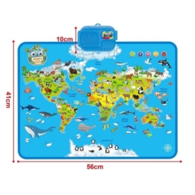 Interaktywna mapa zwierząt świata 56x41cm