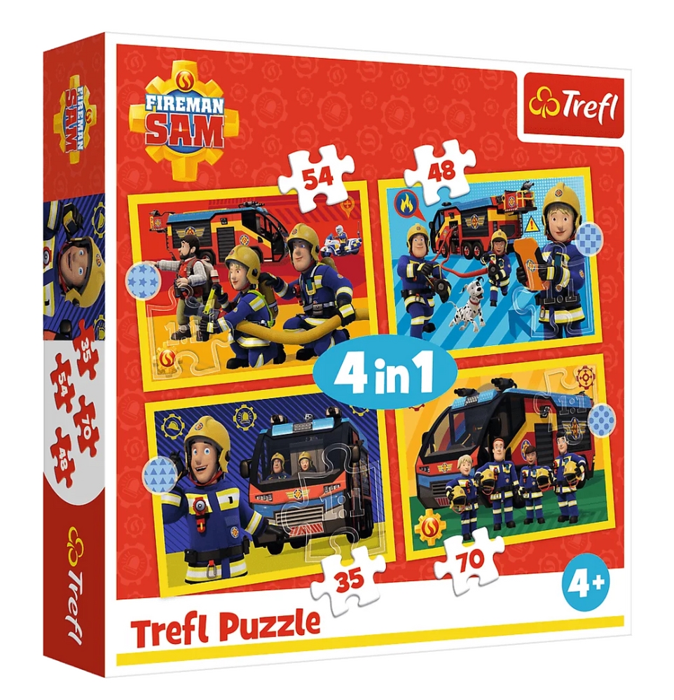 PUZZLE 4w1 Strażak na sygnale /Strażak Sam 34348