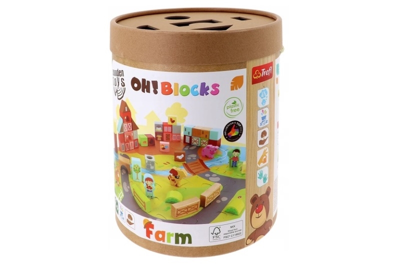 TREFL Zabawka drewn.O!Klocki Farma 61716